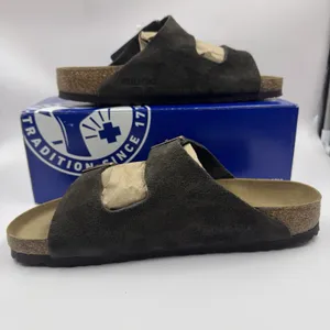 Birkenstock Arizona Mocca Brown Soft Footbed Suede Leather Women Sandals Size 10 thumbnail 2