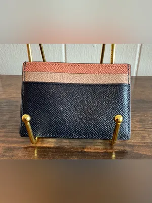A Leather Rare Coach Slim Card Holder Black Multi Color Block Minimalist Wallet thumbnail 2