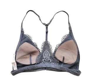 Victoria's Secret Lace Bralette Women Small Bra Front Close Racerback Gray Flirt thumbnail 3