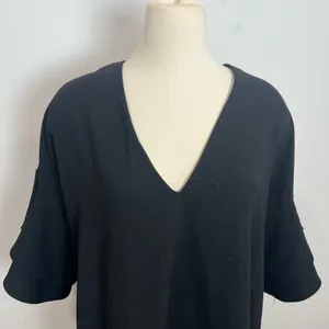 Zara Women Black V-Neck Flutter Sleeve Dress thumbnail 5