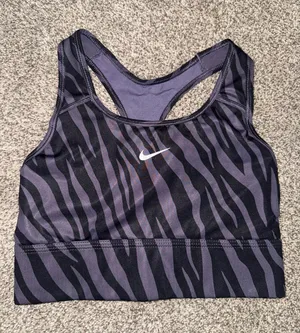 Nike Swoosh Icon Clash Dark Raisin Padded Pro Longline Sports Bra CZ7208-573 thumbnail 1