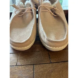 Hey Dude Wendy‎ Corduroy Peach Pink Faux Fur Lined Slip On Loafers Womens Shoes thumbnail 2