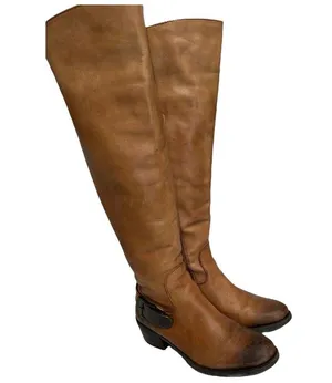Vince Camuto Boots Womens 6 Bedina 2 Leather Tall Western Boho Buckle Brown thumbnail 7
