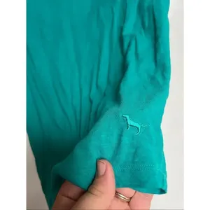PINK By Victoria’s Secret Teal Open Back T-Shirt Woman’s Size Small FLAWED-MARKS thumbnail 2