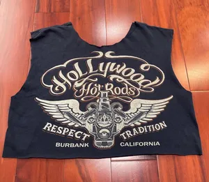 Vintage cropped Hollywood, hot rods T-shirt men’s large thumbnail 1