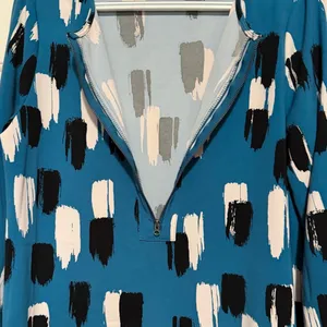 Apt. 9 Women's Long Sleeve Turquoise & Black Brush Stroke Print Dress Size M thumbnail 3