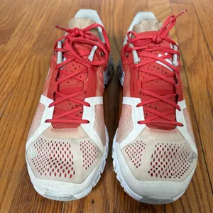 On Running Cloudflow Orange Rust White Sneakers Womens 9.5 Running‎ Shoes thumbnail 1