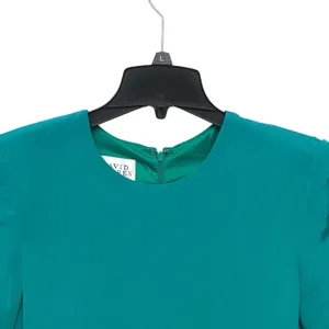 NWT Vintage David Warren New York 100% Silk Emerald Green Dress Size 10 Midi‎ thumbnail 2