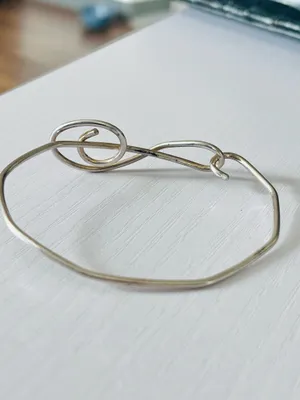 Free People 925 Sterling Silver treble clef bangle thumbnail 3