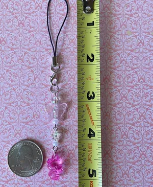 Handmade Kawaii y2k retro heart & butterfly dangle phone strap/bag charm/keychain/display⭐️🌀🍬💕 thumbnail 5