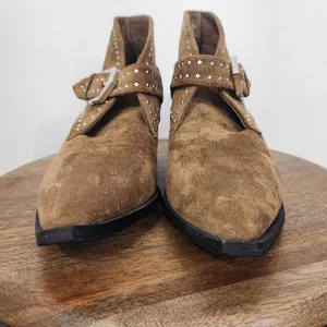 Seven7 Brown Dallas Faux Suede Boot Size 7 Studded Ankle Bootie Suede Bootie thumbnail 2