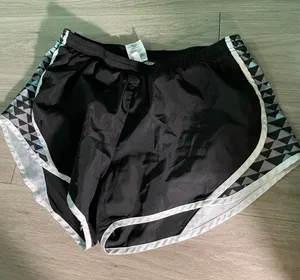 Women’s Black Athletic Running Shorts with White Trim Size L thumbnail 1
