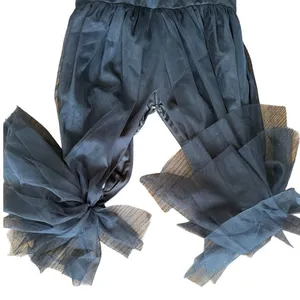 NWT Lulus Black V-Neck Tulle Overlay Ruffle Sleeve Wide Leg Jumpsuit Formal thumbnail 3