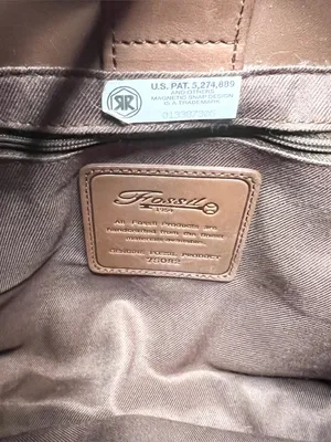 Vintage Fossil Brown Woven Tote Bag with Leather Trim & Logo Key Charm thumbnail 11