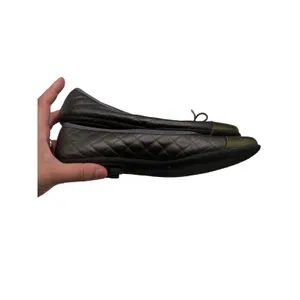 Paul Mayer Attitudes Quilted Leather Ballet Flats Gray Olive Patent Women’s thumbnail 4