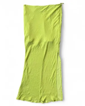 Free People Green Satin Midi Skirt thumbnail 1