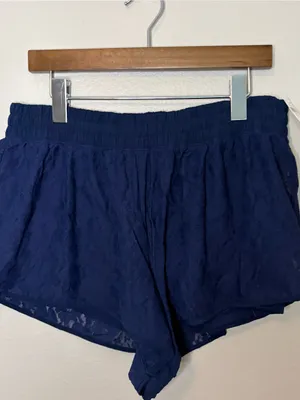 Aerie hot stuff 2” lace shorts large summer blue beach lake vacation athletic thumbnail 3
