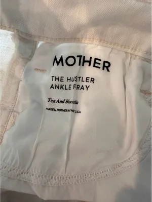 MOTHER The Hustler Ankle Fray Jeans In Tea and Biscuits White Wash Women’s sz 27 thumbnail 9