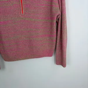 Aerie Quarter Zip Sweater Lip Gloss Oversized Preppy Pullover‎ Pink Size XS thumbnail 4