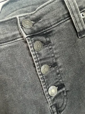 GAP Women's Black Washed Skinny Jeans with Button-Fly thumbnail 3