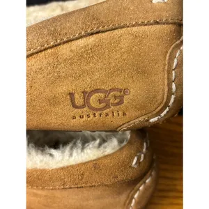 UGG Australia Ansley Moccasin leather sherpa slippers indoor outdoor shoes sz 9 thumbnail 7
