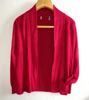 Soft Red Knit Cardigan w/ Pockets Size M thumbnail 1