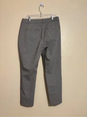White House Black Market WHBM Black White Gingham Ankle Pants Size 12 thumbnail 9