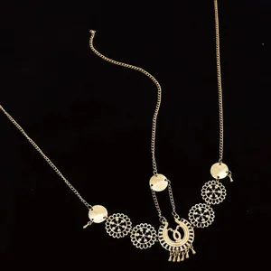 Vintage Style Gold Plated Metal Hollow Head Chain Pendant Head Chain Tassel Flow thumbnail 2
