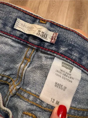 Levi’s 550 Relaxed Tapered Denim Blue Jeans Women’s 12 thumbnail 4
