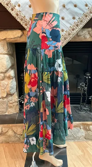 NWT $250.00 mare mare Alyssa Floral Midi Skirt by Free People thumbnail 9