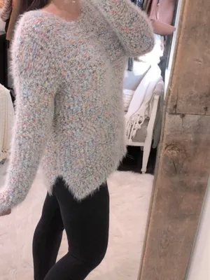 Easel small/medium fuzzy multicolor knit sweater thumbnail 7