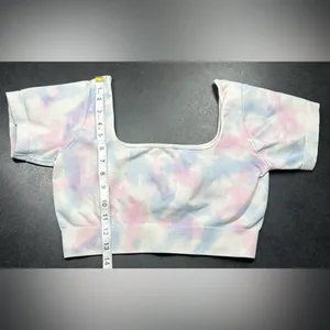 Oh Polly Bo+Tee Size S Limited Edition Seamless Plunge Tie Dye Crop Top thumbnail 4