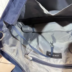 Lo & Sons Catalina Deluxe Tote Navy Blue Canvas Travel Weekend Bag READ thumbnail 8