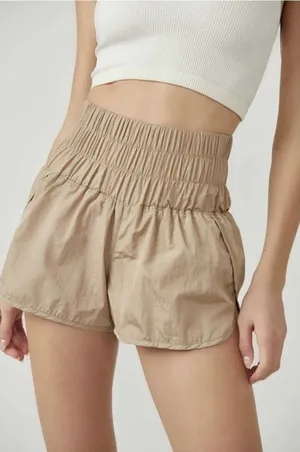 NWT‎ Free People Movement The Way Home Clay Tan High Rise Shorts thumbnail 1