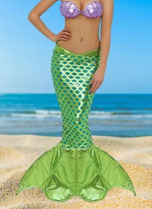 NEW Roma Green Mermaid Tail Skirt Costume w/ Blue Sequins & Back Zip Medium thumbnail 1