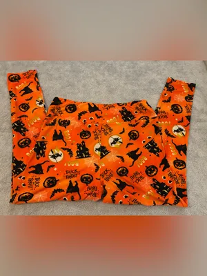 Women’s Terra & Sky Brand Halloween Orange Printed Leggings Size 1X thumbnail 5