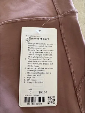 Lululemon In Movement High Rise 25” Spanish Oak Size 6 NWT thumbnail 4