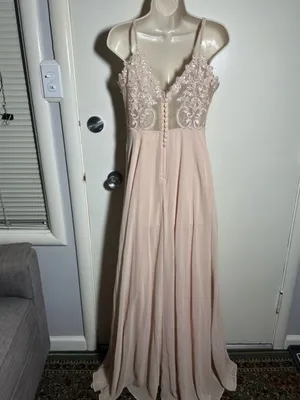 Lulu's Blush Spaghetti Strap V-Neck Maxi Dress thumbnail 6