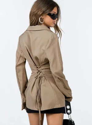 Princess Polly NWT ROZZILA BLAZER TAUPE thumbnail 4