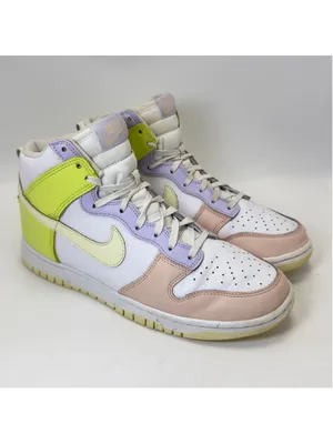 Women's Nike Dunk High Sneakers Size 9.5 White Yellow Pink Purple DD1869-108 thumbnail 13
