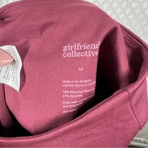 Girlfriend Collective‎ Women Leggings Sz M Maroon High Rise Activewear Workout thumbnail 3