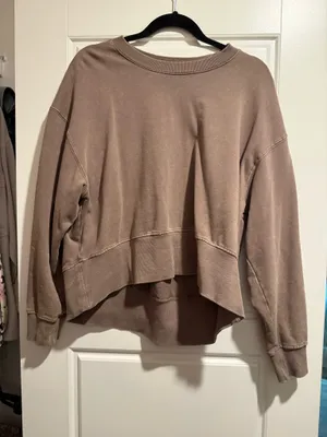 Joy Lab Cropped Pullover Brown thumbnail 1