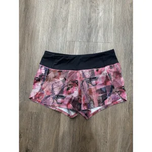 Lululemon Run Times‎ Short 4" in Sun Dazed Multi Pink Print Size 4 thumbnail 3