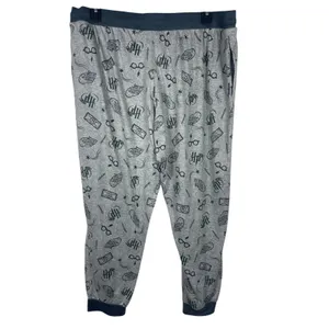Harry Potter Wizarding World Pajama Set XXL Gray All Over Print Long Sleeve Pant thumbnail 3