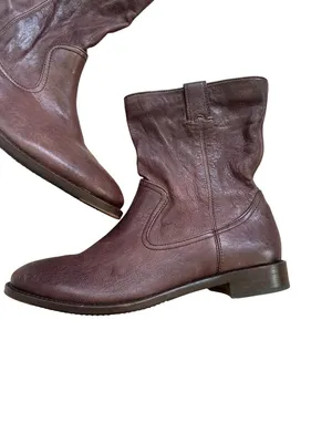 JOHNSTON & MURPHY Brown Leather Flat Ankle Boots Size 7 thumbnail 4