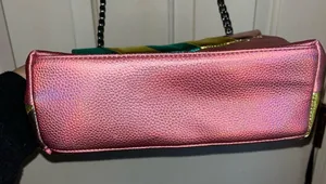 peacock purse in multi color leather with black lining. GUC. thumbnail 2