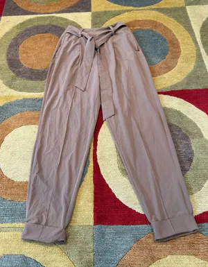 Athleta Women Cardiff Pant Tan Tie Waist Jogger Pants High Rise Size 8 TALL thumbnail 1
