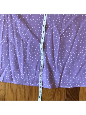 BLOOMCHIC NWT Polka Dot V Neck Ruffle Trim Blouse Lavendar - Size 12 thumbnail 5
