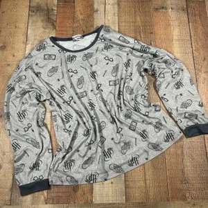 Harry Potter Wizarding World Gray Pajama Set Long Sleeve Joggers Large HP Print thumbnail 5
