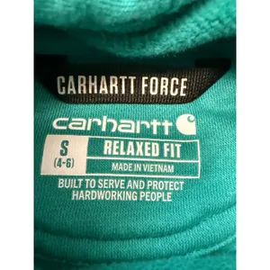 Carhartt Force Teal Hoodie Womens S Relaxed Fit Workwear Gorpcore TS5569 thumbnail 3